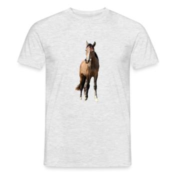Pferde T-shirt Geschenk Reiter  - Männer T-Shirt - Grau meliert - Vorne - AI Model Male 178 dark (178cm)