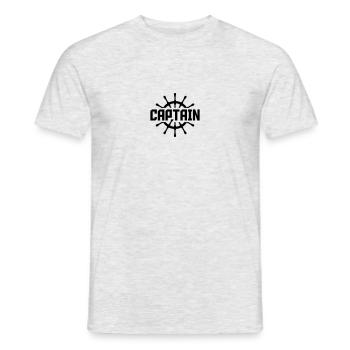 Captain steering wheel logo - Men's T-Shirt - heather grey - Front - AI Model Male 178 dark (178cm)