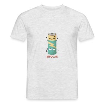 Batterie bipolaire - T-shirt homme - gris chiné - Devant - AI Model Male 178 dark (178cm)