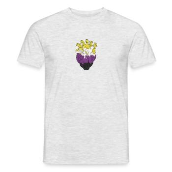 LGBT Heart | Non-binary Nicht-binär - Männer T-Shirt - Grau meliert - Vorne - AI Model Male 178 dark (178cm)