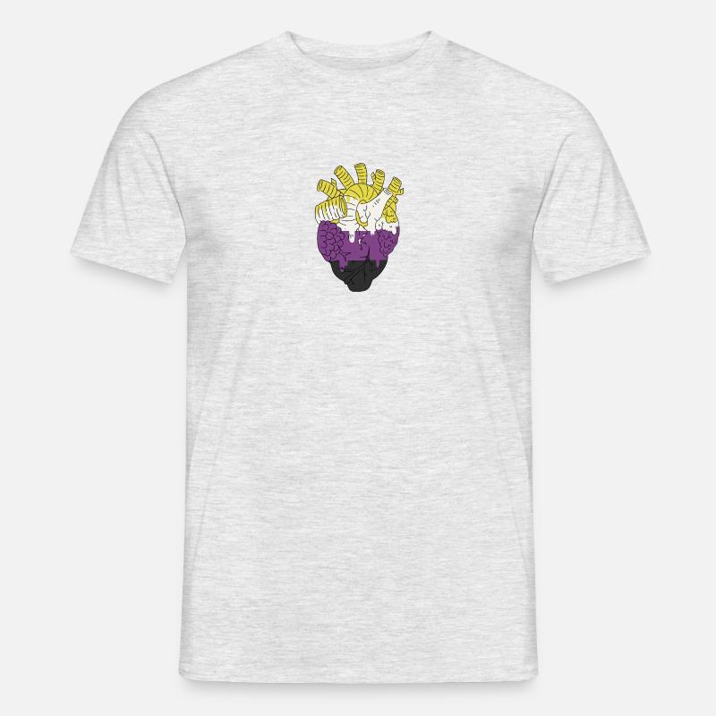 LGBT Heart | Non-binary Nicht-binär - Männer T-Shirt - Grau meliert