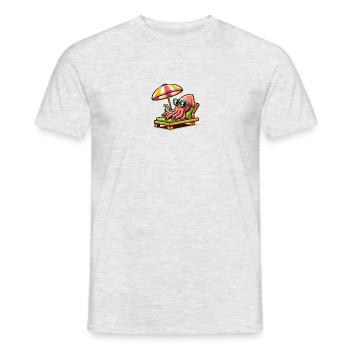 Relaxter Tintenfisch im Liegestuhl - Männer T-Shirt - Grau meliert - Vorne - AI Model Male 178 dark (178cm)