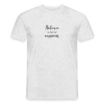 Silence Is Full Of - Men's T-Shirt - heather grey - Front - AI Model Male 178 dark (178cm)