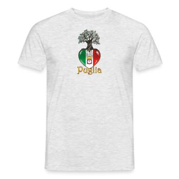 Cœur de racines des Pouilles - T-shirt homme - gris chiné - Devant - AI Model Male 178 dark (178cm)