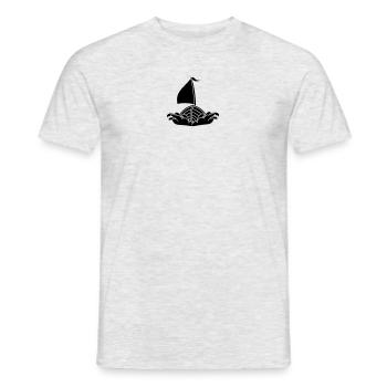 schwarz comic cartoon clipart segeln boot schiff v - Männer T-Shirt - Grau meliert - Vorne - AI Model Male 178 dark (178cm)