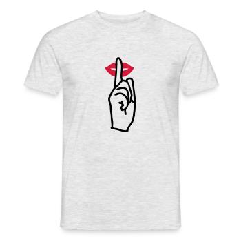 lips psst - Men's T-Shirt - heather grey - Front - AI Model Male 178 dark (178cm)
