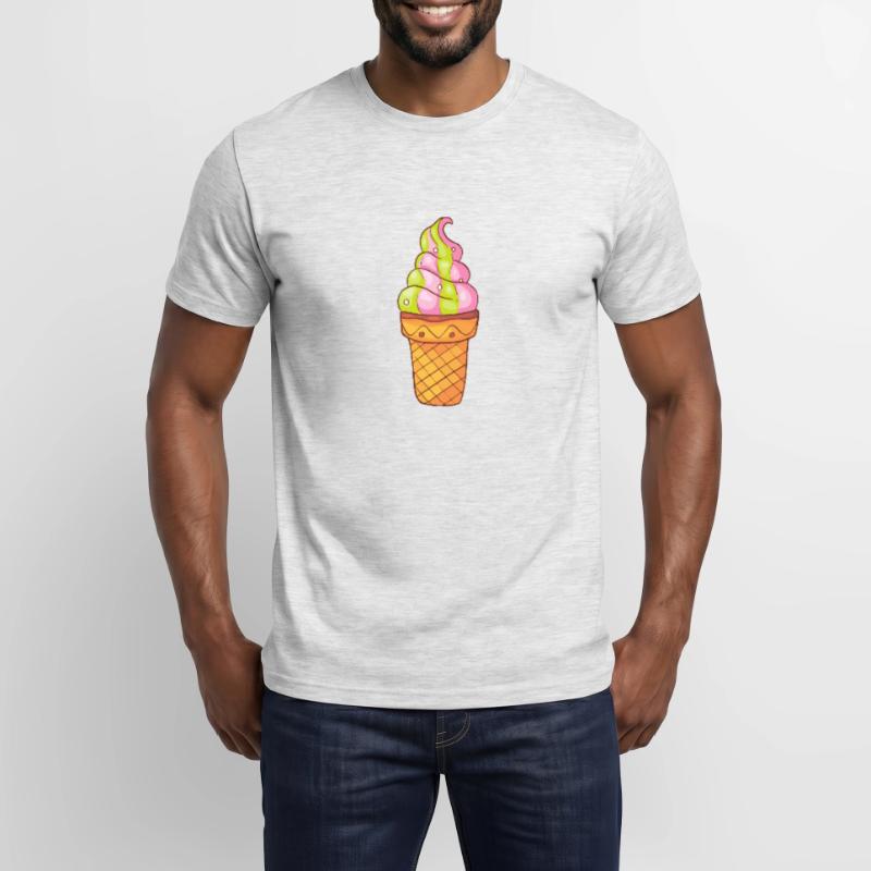 Softeis Eis Speiseeis Eiskrem Eiscreme Kugeleis Männer T-Shirt