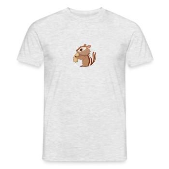 Chipmunk with nut - Men's T-Shirt - heather grey - Front - AI Model Male 178 dark (178cm)