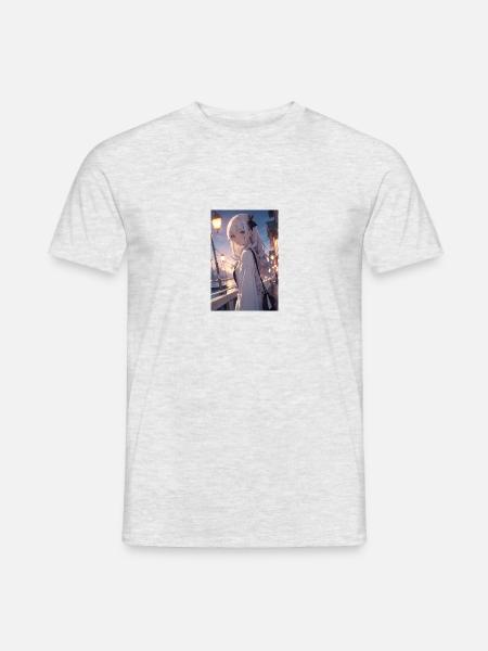 Anime Go Out Girl - Männer T-Shirt - Grau meliert