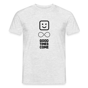 Good times come - Männer T-Shirt - Grau meliert - Vorne - AI Model Male 178 dark (178cm)