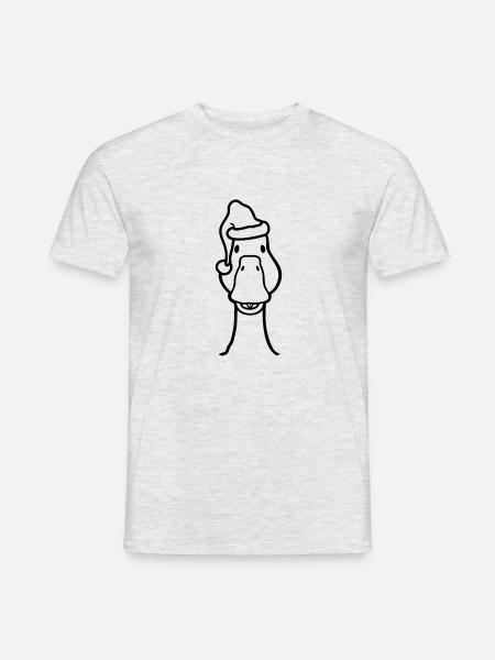 Gans Kopf Heiligabend Weihnachten - Männer T-Shirt - Grau meliert