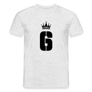 6 Crown - Men's T-Shirt - heather grey - Front - AI Model Male 178 dark (178cm)