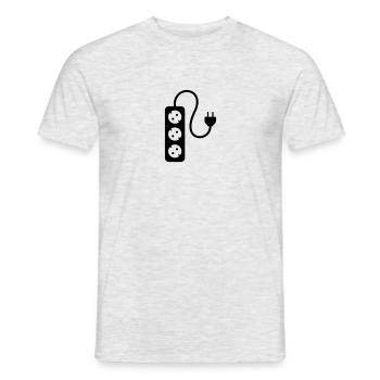 Prise de courant Chantier de construction électricien à prises multiples - T-shirt homme - gris chiné - Devant - AI Model Male 178 dark (178cm)