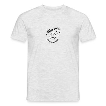 Mon ami meine Witzmaschine weiss - Männer T-Shirt - Grau meliert - Vorne - AI Model Male 178 dark (178cm)