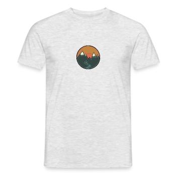 Mountains sunset - Men's T-Shirt - heather grey - Front - AI Model Male 178 dark (178cm)