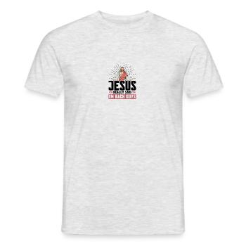Jesus Bible Christian Religious Church Gift - Men's T-Shirt - heather grey - Front - AI Model Male 178 dark (178cm)