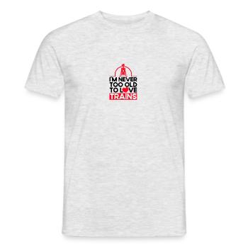 Modellbahn Zug Lokomotiven Geschenk - Männer T-Shirt - Grau meliert - Vorne - AI Model Male 178 dark (178cm)