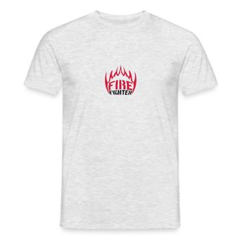 Fire flames firefighter - Men's T-Shirt - heather grey - Front - AI Model Male 178 dark (178cm)