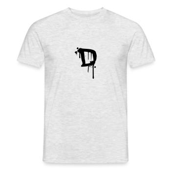 D Graffiti Tropfen Farbklex Blut Spray - Männer T-Shirt - Grau meliert - Vorne - AI Model Male 178 dark (178cm)