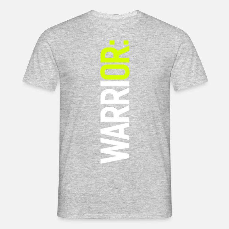 KRIEGER: (oder ich!) - Männer T-Shirt - Grau meliert