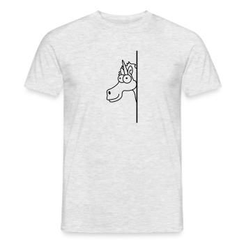 Drôle fou de bande dessinée Licorne bande dessinée - T-shirt homme - gris chiné - Devant - AI Model Male 178 dark (178cm)