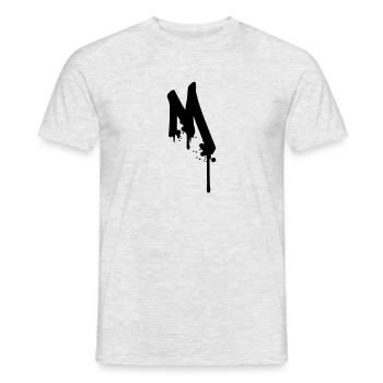 M Graffiti Tropfen Farbklex Spray - Männer T-Shirt - Grau meliert - Vorne - AI Model Male 178 dark (178cm)