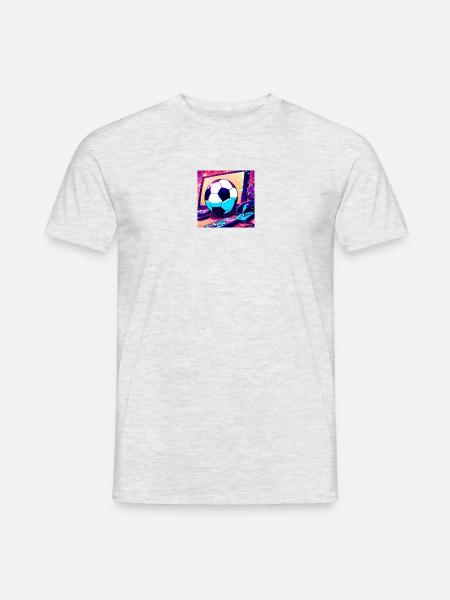 SpaceFootball - Männer T-Shirt - Grau meliert