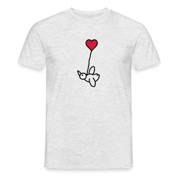 Vogel mit Herzballon - V2 - Männer T-Shirt - Grau meliert - Vorne - AI Model Male 178 dark (178cm)