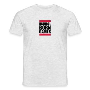 Natural Born Logo Gamer - T-shirt homme - gris chiné - Devant - AI Model Male 178 dark (178cm)