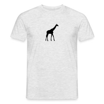 Giraffe Zoo Tier Silhouette in schwarzer Farbe - Männer T-Shirt - Grau meliert - Vorne - AI Model Male 178 dark (178cm)