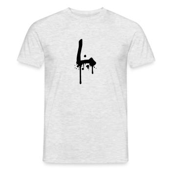 L Graffiti Tropfen Farbklex Spray - Männer T-Shirt - Grau meliert - Vorne - AI Model Male 178 dark (178cm)
