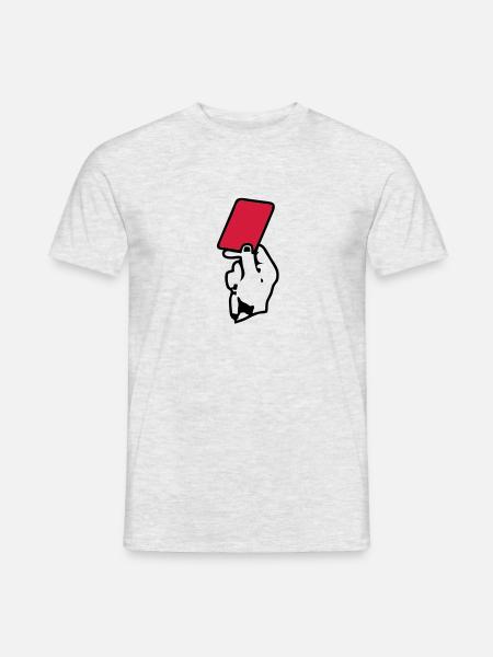 Hand in Hand eine rote Karte rote Karte - Männer T-Shirt - Grau meliert