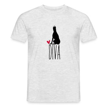 Diva Doberman Pfotschafter Design - Men's T-Shirt - heather grey - Front - AI Model Male 178 dark (178cm)
