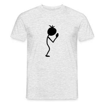 Namasté Stick Figure - Men's T-Shirt - heather grey - Front - AI Model Male 178 dark (178cm)