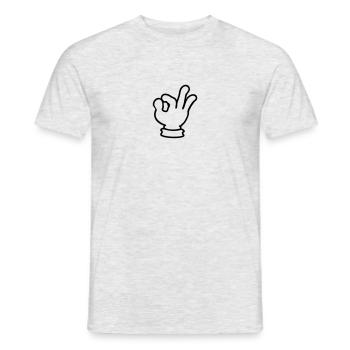 ok hand sign / OK Handzeichen (1c) - Männer T-Shirt - Grau meliert - Vorne - AI Model Male 178 dark (178cm)