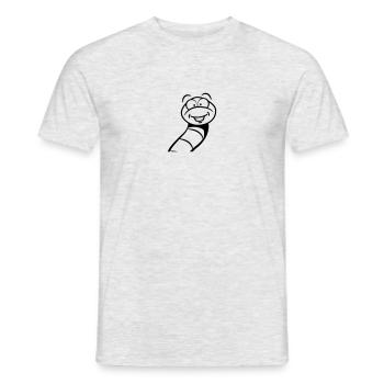 Wurm lustig süss - Männer T-Shirt - Grau meliert - Vorne - AI Model Male 178 dark (178cm)
