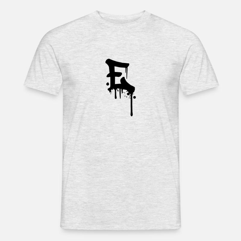 E Graffiti Tropfen Farbklex Blut Spray - Männer T-Shirt - Grau meliert