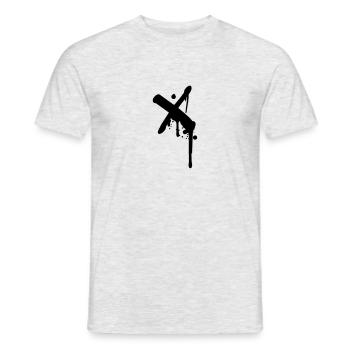 X cross crosses graffiti drops spray - Men's T-Shirt - heather grey - Front - AI Model Male 178 dark (178cm)