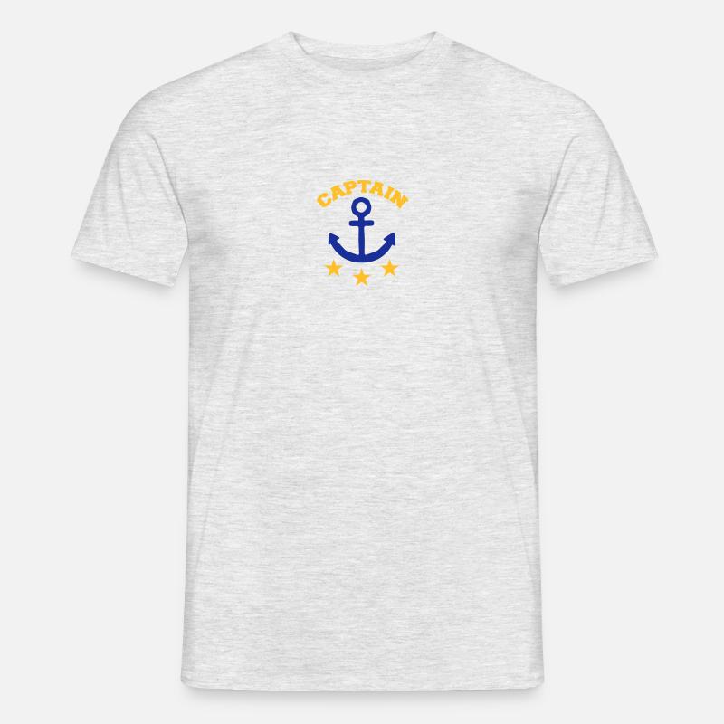 Captain - Männer T-Shirt - Grau meliert