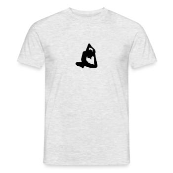 Conception d'exercice de Yoga femme - T-shirt homme - gris chiné - Devant - AI Model Male 178 dark (178cm)