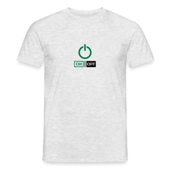 On Off Power Schalter Design - Männer T-Shirt - Grau meliert - Vorne - AI Model Male 178 dark (178cm)