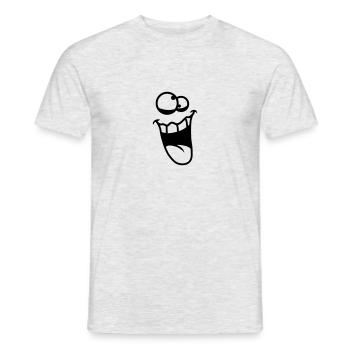 Crazy Face - Männer T-Shirt - Grau meliert - Vorne - AI Model Male 178 dark (178cm)