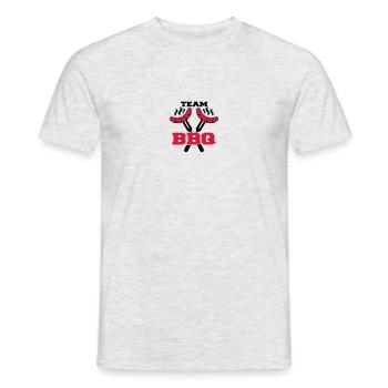 Team BBQ Logo - Men's T-Shirt - heather grey - Front - AI Model Male 178 dark (178cm)