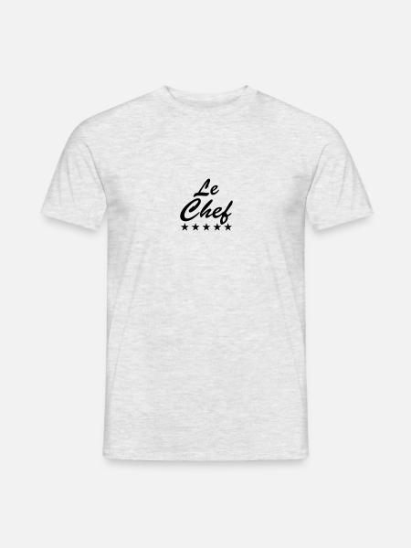 Le Chef Sterne Koch Chefkoch Logo Text Sternekoch - Männer T-Shirt - Grau meliert