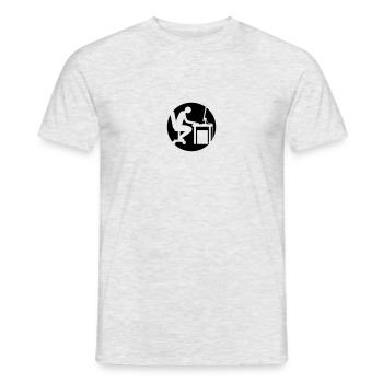 Computer desk nerd logo - Men's T-Shirt - heather grey - Front - AI Model Male 178 dark (178cm)