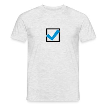 Rectangular hook logo - Men's T-Shirt - heather grey - Front - AI Model Male 178 dark (178cm)