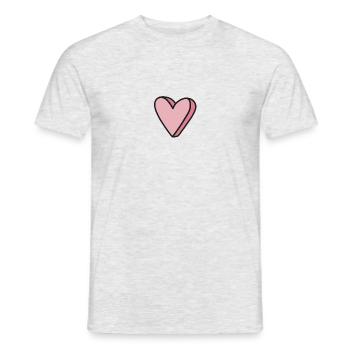 little heart - Men's T-Shirt - heather grey - Front - AI Model Male 178 dark (178cm)