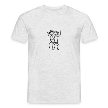2 Geschwister Junge Mädchen Paar Pärchen Liebe - Männer T-Shirt - Grau meliert - Vorne - AI Model Male 178 dark (178cm)