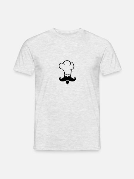 Chapeau de chef de Moustache Moustache chef - T-shirt homme - gris chiné