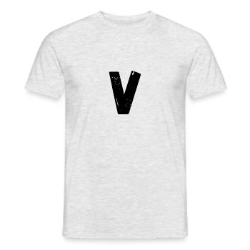 LETTRE V - T-shirt homme - gris chiné - Devant - AI Model Male 178 dark (178cm)